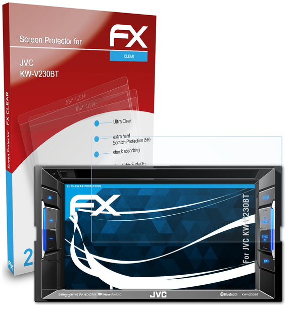 atFoliX FX-Clear Schutzfolie für JVC KW-V230BT