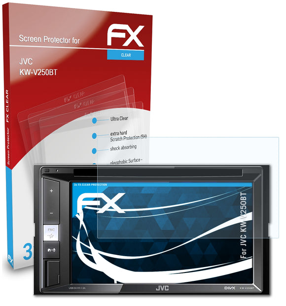 atFoliX FX-Clear Schutzfolie für JVC KW-V250BT