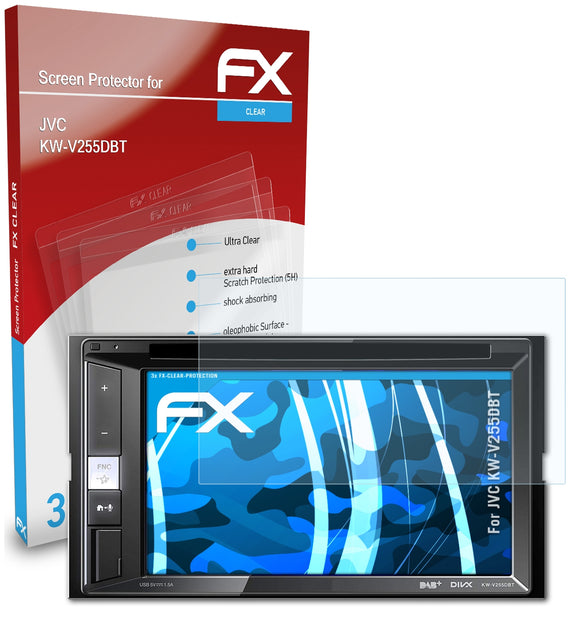atFoliX FX-Clear Schutzfolie für JVC KW-V255DBT
