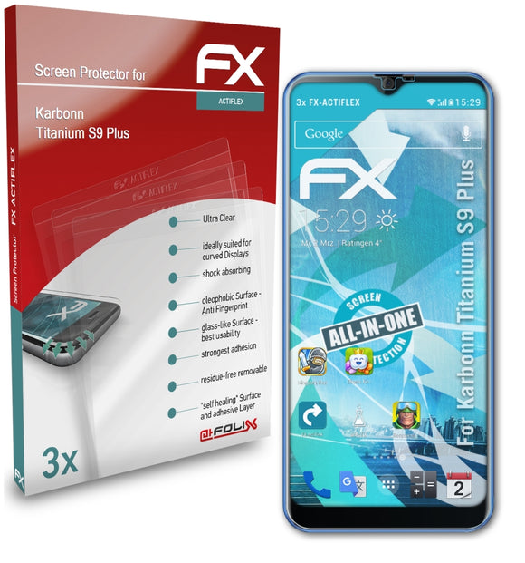 atFoliX FX-ActiFleX Displayschutzfolie für Karbonn Titanium S9 Plus