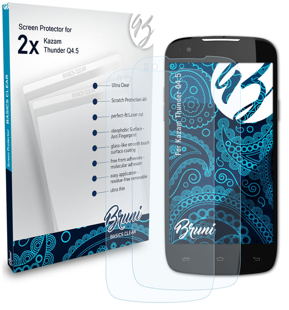 Bruni Basics-Clear Displayschutzfolie für Kazam Thunder Q4.5