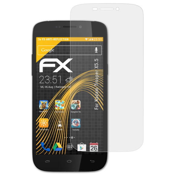 atFoliX FX-Antireflex Displayschutzfolie für Kazam Trooper X5.5