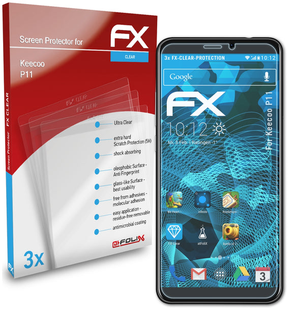 atFoliX FX-Clear Schutzfolie für Keecoo P11
