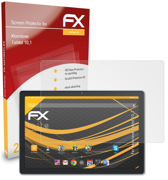 atFoliX FX-Antireflex Displayschutzfolie für Keenlove Tablet 10,1