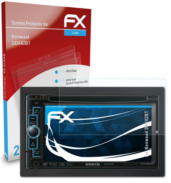 atFoliX FX-Clear Schutzfolie für Kenwood DDX42BT