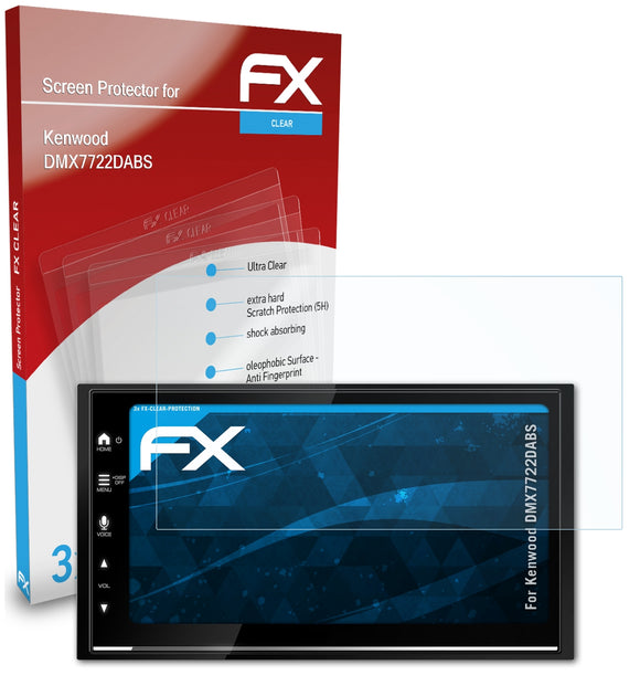 atFoliX FX-Clear Schutzfolie für Kenwood DMX7722DABS