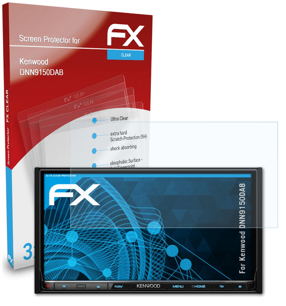 atFoliX FX-Clear Schutzfolie für Kenwood DNN9150DAB