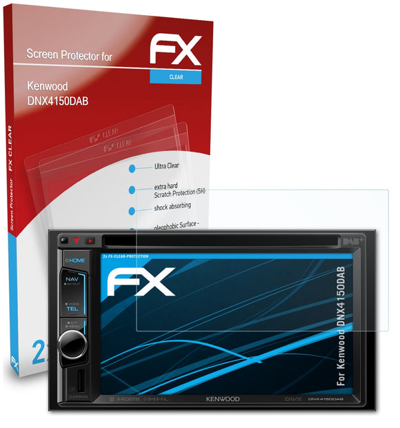 atFoliX FX-Clear Schutzfolie für Kenwood DNX4150DAB