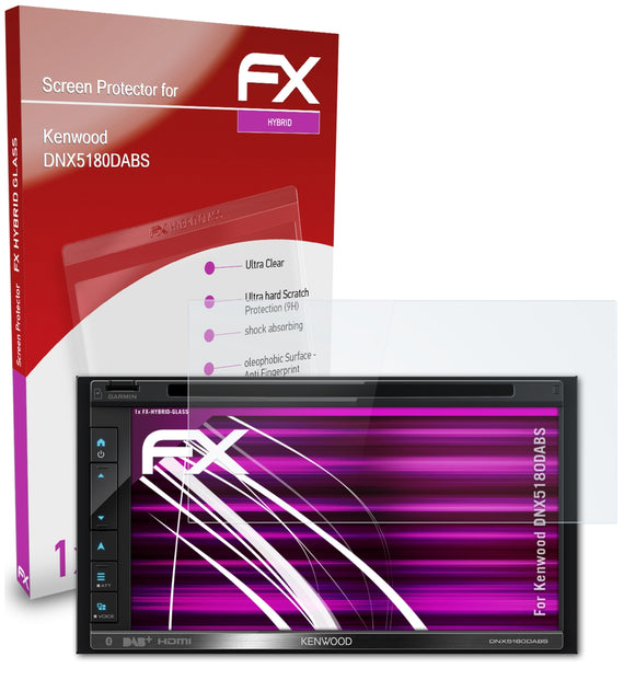 atFoliX FX-Hybrid-Glass Panzerglasfolie für Kenwood DNX5180DABS