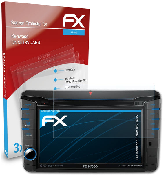 atFoliX FX-Clear Schutzfolie für Kenwood DNX518VDABS