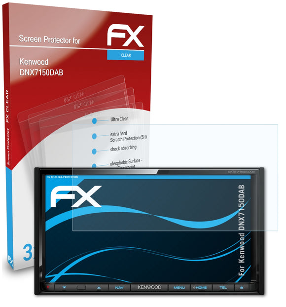 atFoliX FX-Clear Schutzfolie für Kenwood DNX7150DAB