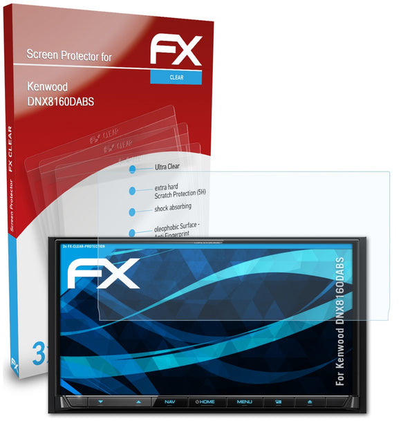 atFoliX FX-Clear Schutzfolie für Kenwood DNX8160DABS