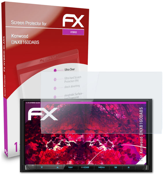 atFoliX FX-Hybrid-Glass Panzerglasfolie für Kenwood DNX8160DABS