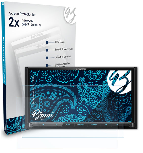 Bruni Basics-Clear Displayschutzfolie für Kenwood DNX8170DABS