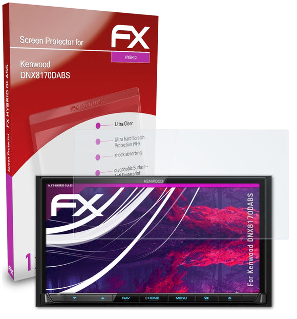 atFoliX FX-Hybrid-Glass Panzerglasfolie für Kenwood DNX8170DABS