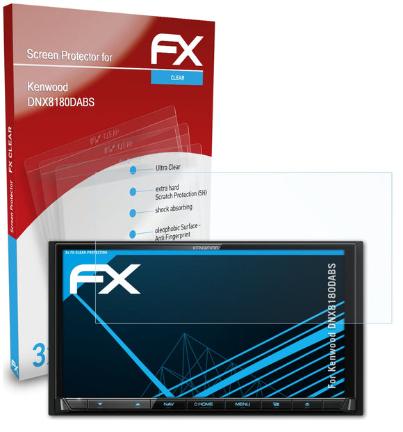 atFoliX FX-Clear Schutzfolie für Kenwood DNX8180DABS