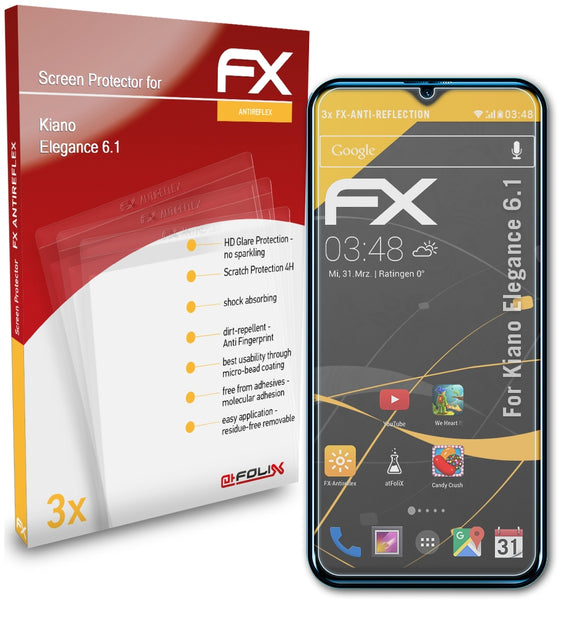 atFoliX FX-Antireflex Displayschutzfolie für Kiano Elegance 6.1