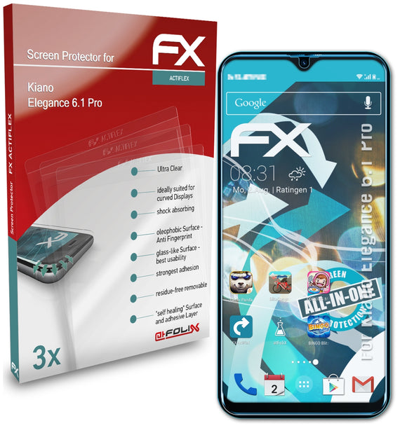 atFoliX FX-ActiFleX Displayschutzfolie für Kiano Elegance 6.1 Pro