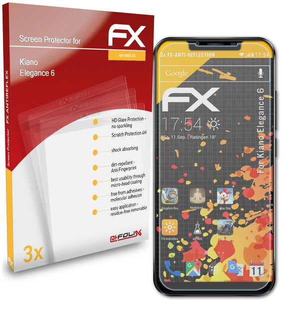 atFoliX FX-Antireflex Displayschutzfolie für Kiano Elegance 6