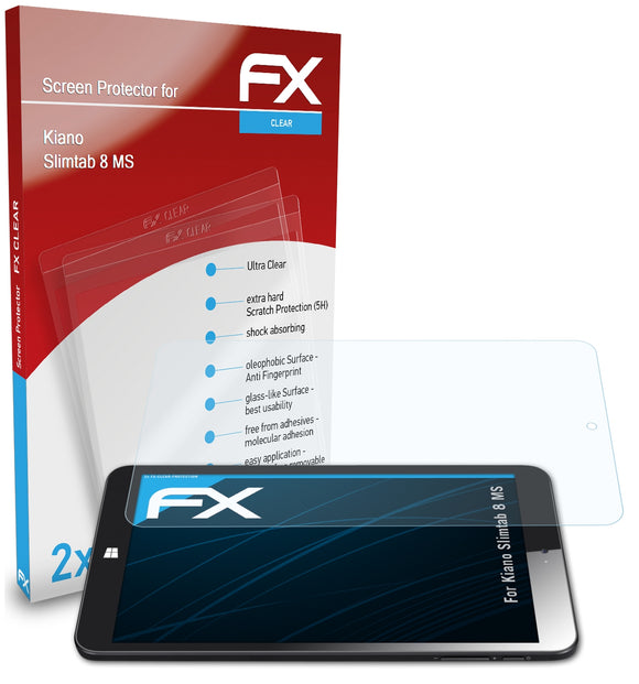 atFoliX FX-Clear Schutzfolie für Kiano Slimtab 8 MS