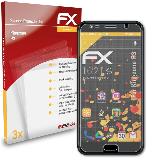 atFoliX FX-Antireflex Displayschutzfolie für Kingzone P3