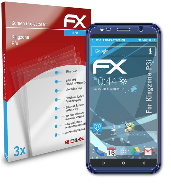 atFoliX FX-Clear Schutzfolie für Kingzone P3i