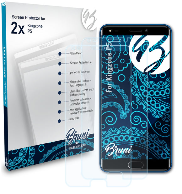 Bruni Basics-Clear Displayschutzfolie für Kingzone P5