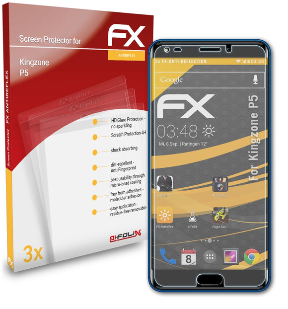 atFoliX FX-Antireflex Displayschutzfolie für Kingzone P5