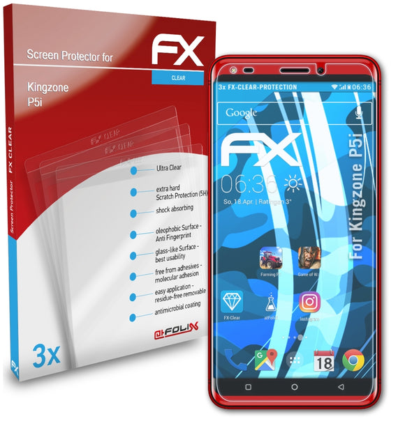 atFoliX FX-Clear Schutzfolie für Kingzone P5i