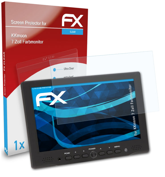 atFoliX FX-Clear Schutzfolie für KKmoon 7 Zoll Farbmonitor