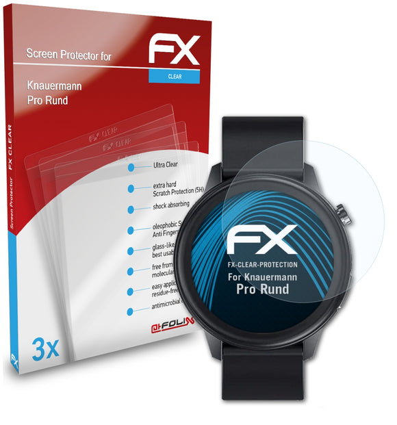 atFoliX FX-Clear Schutzfolie für Knauermann Pro Rund