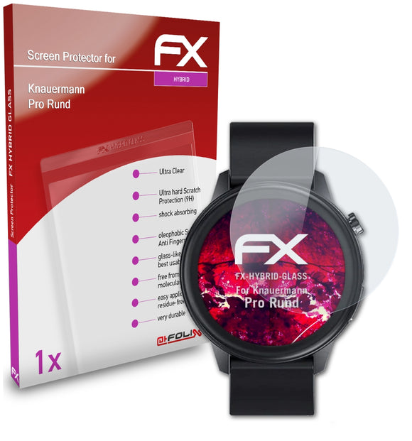 atFoliX FX-Hybrid-Glass Panzerglasfolie für Knauermann Pro Rund