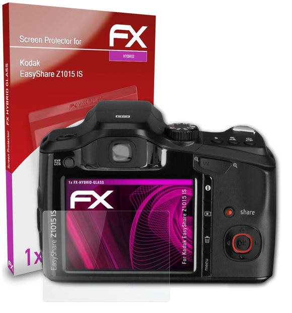 atFoliX FX-Hybrid-Glass Panzerglasfolie für Kodak EasyShare Z1015 IS
