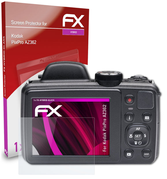 atFoliX FX-Hybrid-Glass Panzerglasfolie für Kodak PixPro AZ362