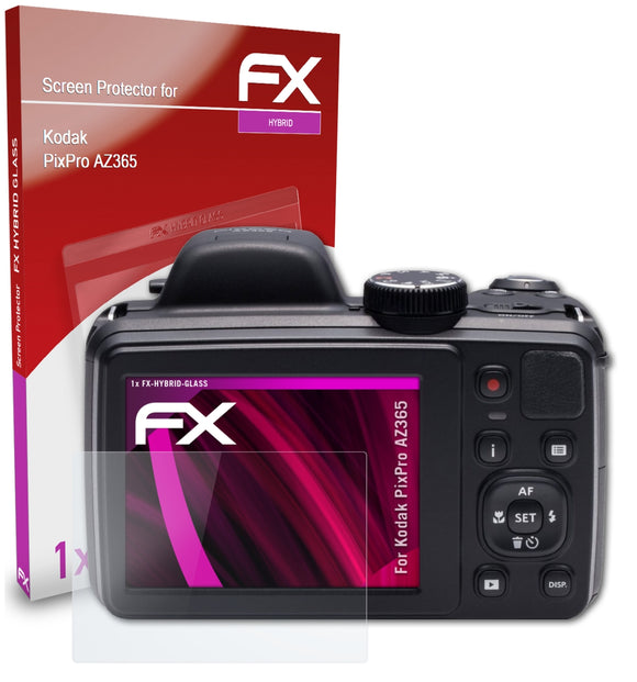 atFoliX FX-Hybrid-Glass Panzerglasfolie für Kodak PixPro AZ365