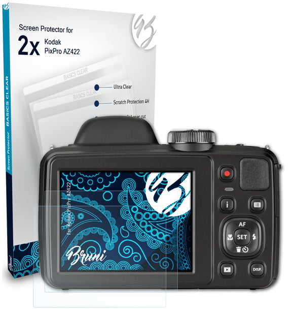 Bruni Basics-Clear Displayschutzfolie für Kodak PixPro AZ422