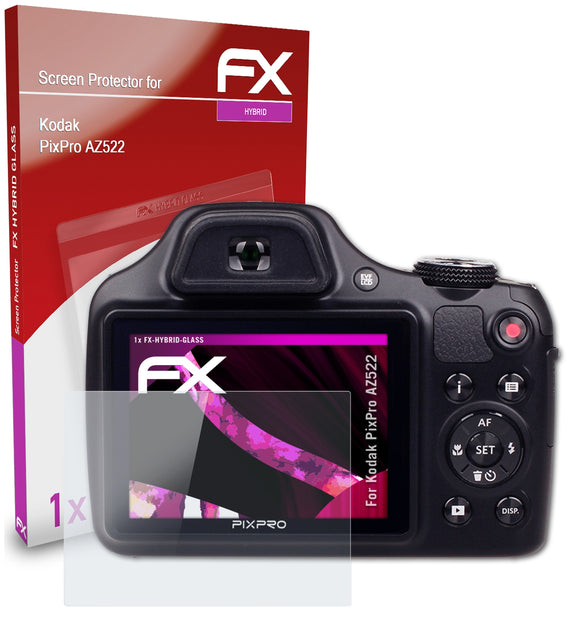 atFoliX FX-Hybrid-Glass Panzerglasfolie für Kodak PixPro AZ522