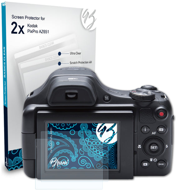 Bruni Basics-Clear Displayschutzfolie für Kodak PixPro AZ651