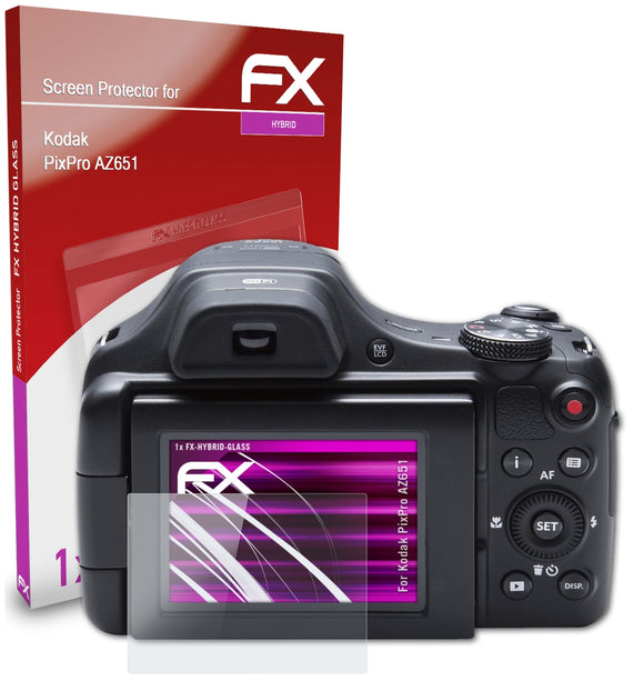 atFoliX FX-Hybrid-Glass Panzerglasfolie für Kodak PixPro AZ651