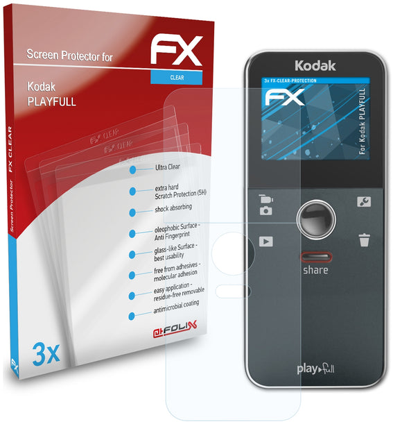 atFoliX FX-Clear Schutzfolie für Kodak PLAYFULL