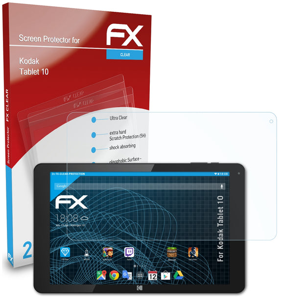 atFoliX FX-Clear Schutzfolie für Kodak Tablet 10