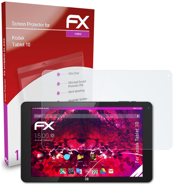 atFoliX FX-Hybrid-Glass Panzerglasfolie für Kodak Tablet 10