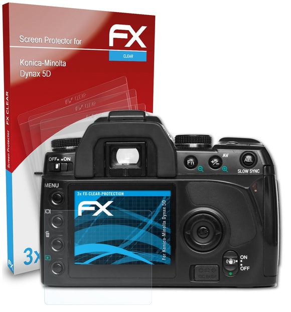 atFoliX FX-Clear Schutzfolie für Konica-Minolta Dynax 5D