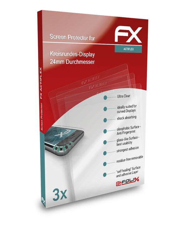 atFoliX FX-ActiFleX Displayschutzfolie für Kreisrundes-Display 24mm Durchmesser