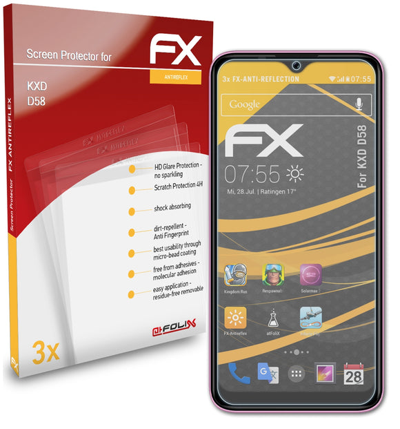 atFoliX FX-Antireflex Displayschutzfolie für KXD D58