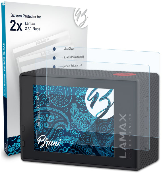Bruni Basics-Clear Displayschutzfolie für Lamax X7.1 Naos