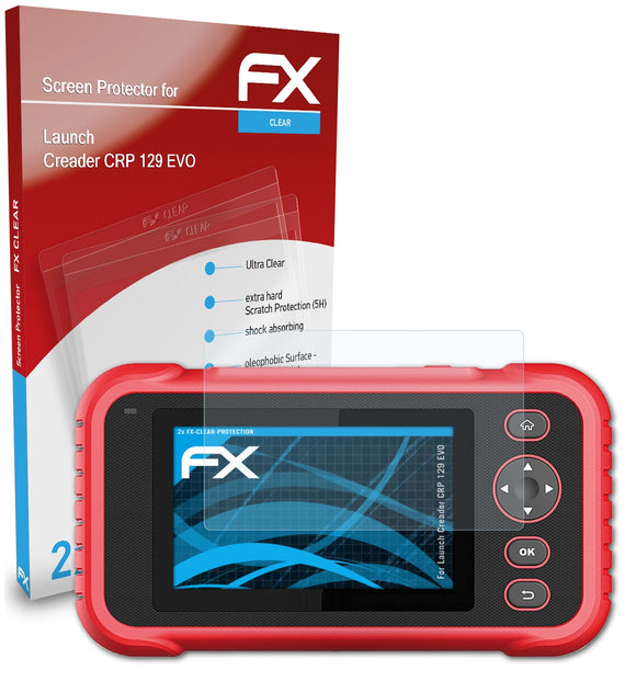 atFoliX FX-Clear Schutzfolie für Launch Creader CRP 129 EVO
