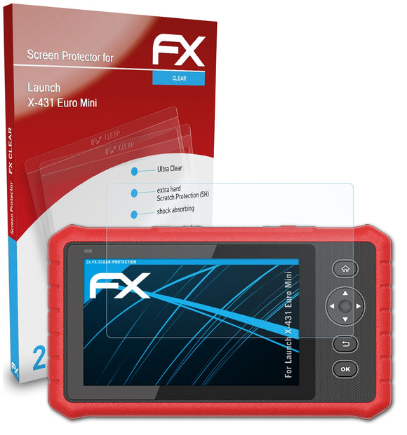 atFoliX FX-Clear Schutzfolie für Launch X-431 Euro Mini