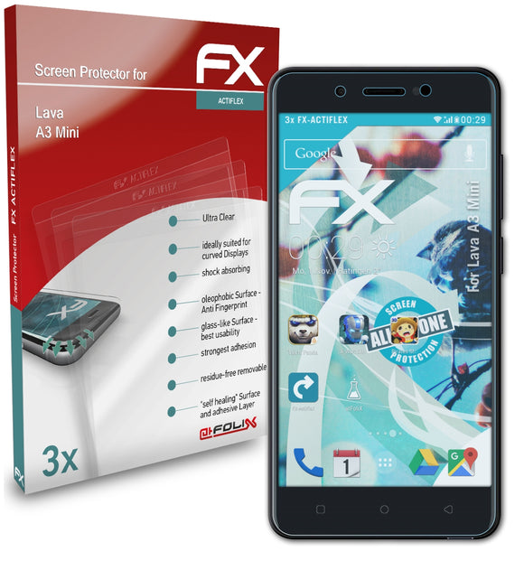 atFoliX FX-ActiFleX Displayschutzfolie für Lava A3 Mini