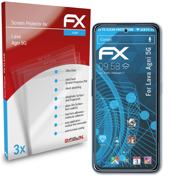 atFoliX FX-Clear Schutzfolie für Lava Agni 5G